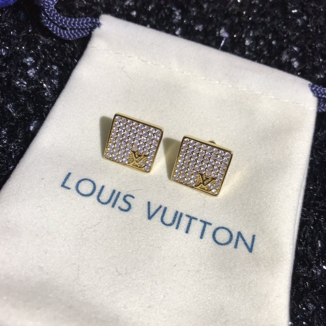 2025 Fashion square rhinestone earrings