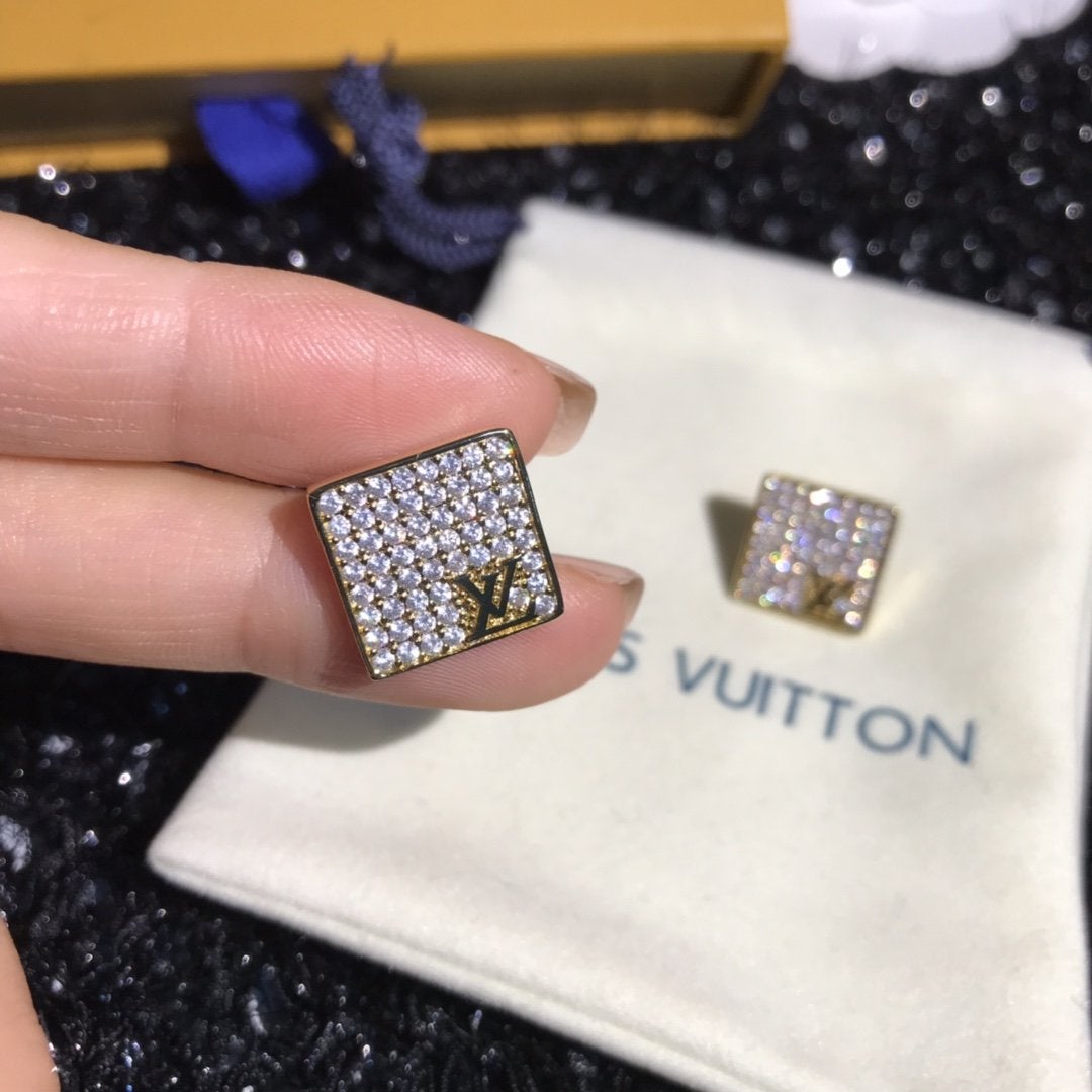 2025 Fashion square rhinestone earrings