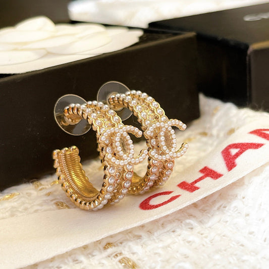 2025 Luxurious Full Pearl Rhinestone Earrings