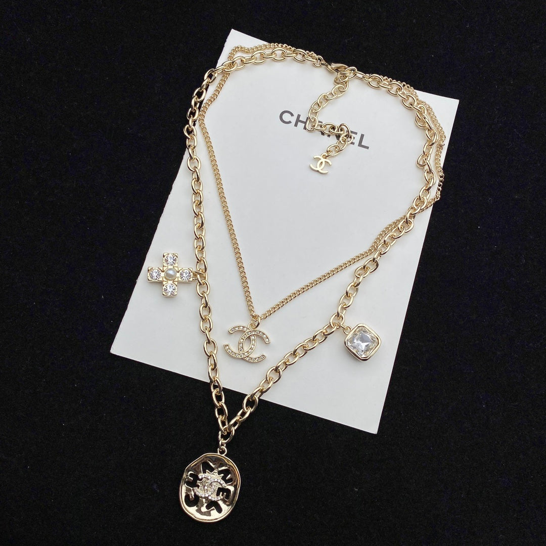 2025 New Pearl and Diamond Double Layer Necklace