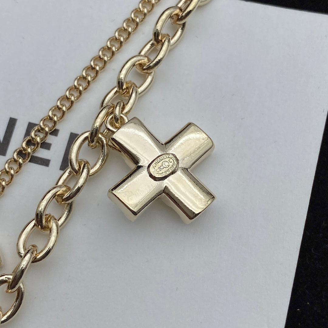 2025 New Pearl and Diamond Double Layer Necklace