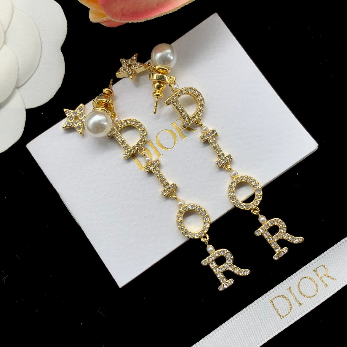 2025 Fashion rhinestone star pendant earrings