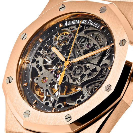 ROYAL OAK JUMBO ANNIVERSARY 40TH OPENWORKED EXTRA-THIN ROSE GOLD WATCH