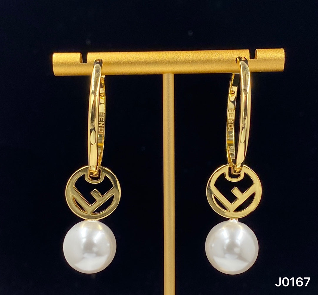 2025 Letter Pearl Large Hoop Earrings