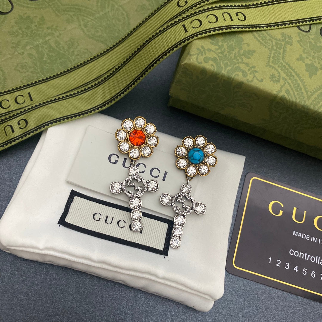 2025 Luxury Blue Turquoise Asymmetric Earrings