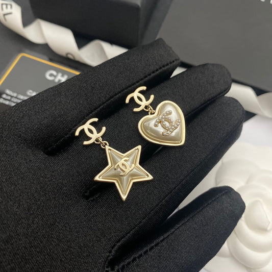 2025 Heart Shaped Star Drop Earrings