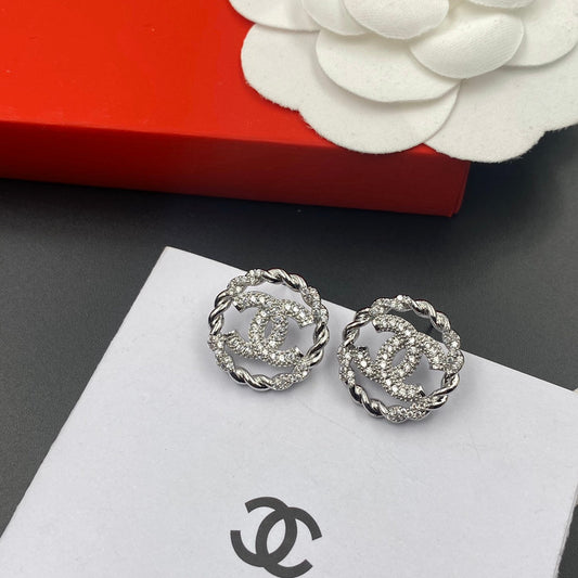 2025 Fine Sparkling Zircon Round Stud Earrings