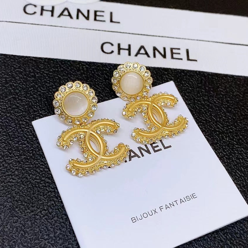 2025 New Luxury Crystal Gold Earrings