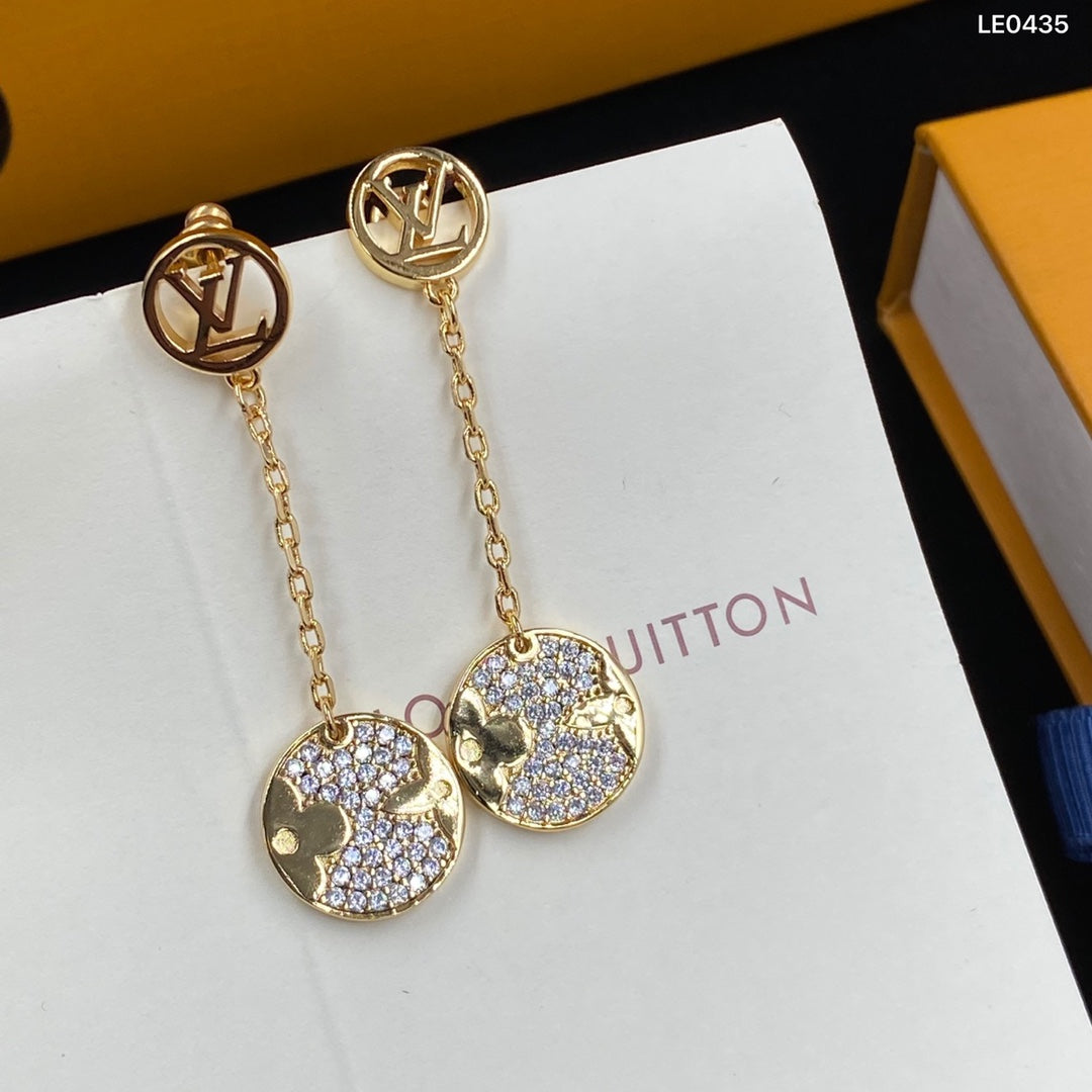 2025 Round Pendant Chain Earrings