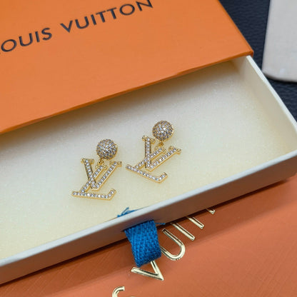 2025 Full Zircon Alphabet Drop Earrings