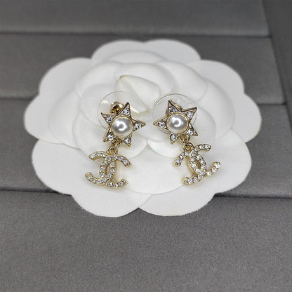 2025 Luxurious diamond pentagram earrings