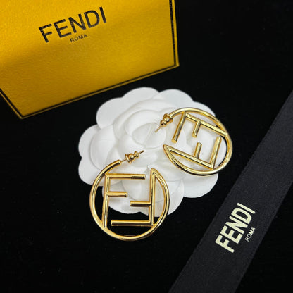 2025 Gold Letter Big Hoop Earrings