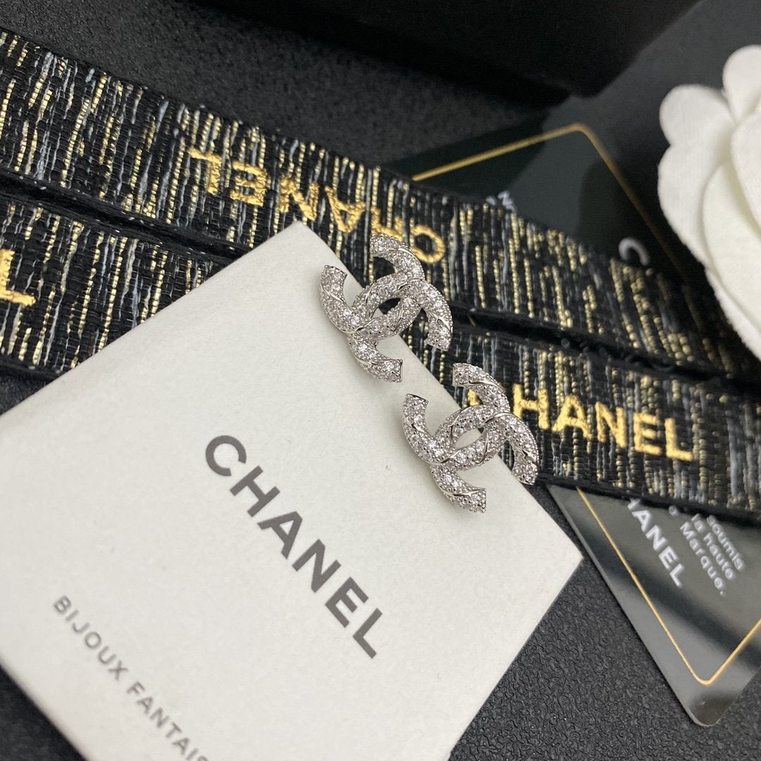 2025 Luxury Zircon Double C Stud Earrings