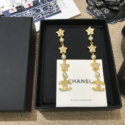 2025 Luxury Pearl Rhinestone Star Pendant Earrings