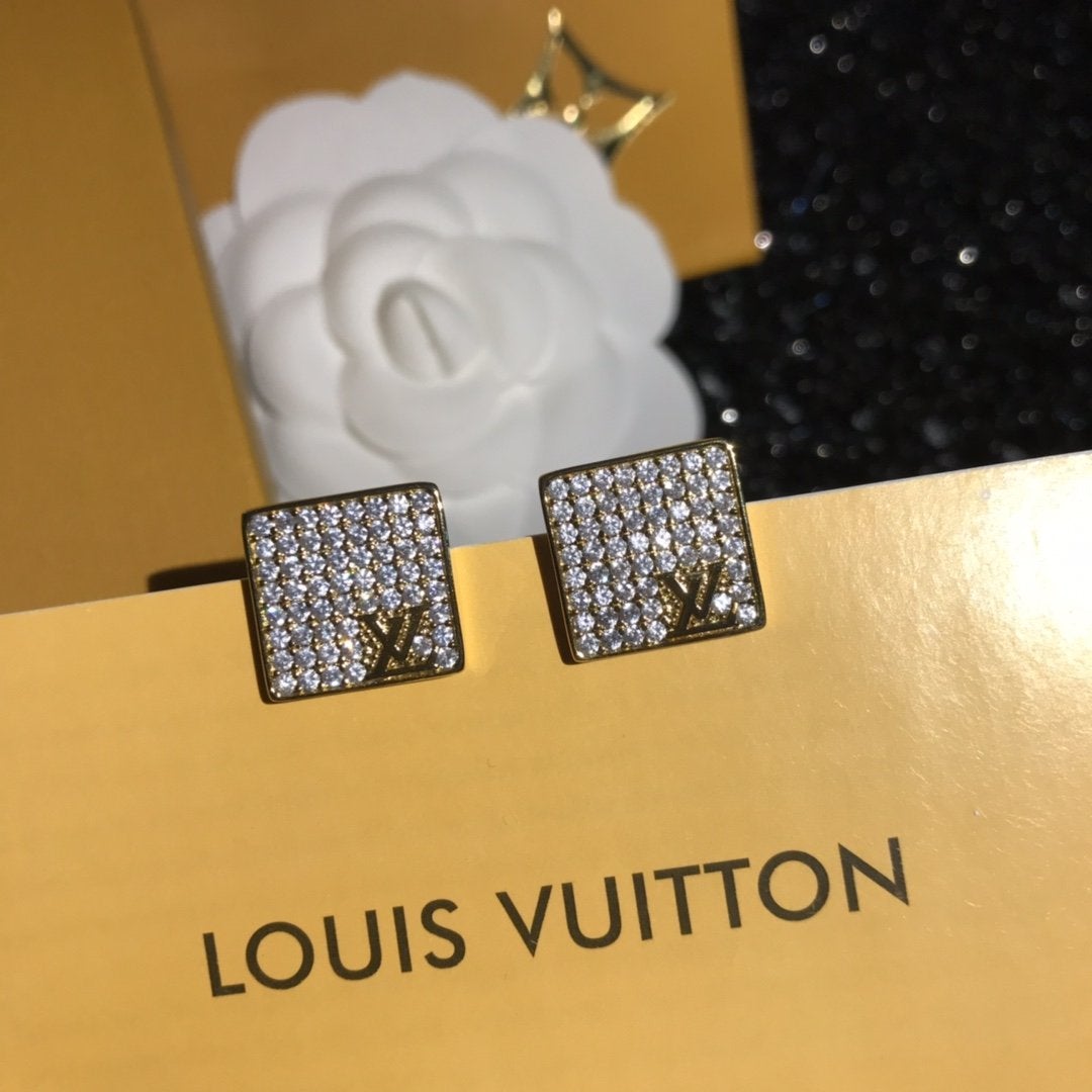2025 Fashion square rhinestone earrings