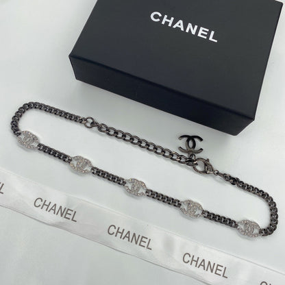 2025 Fashion Rhinestone Double C Necklace