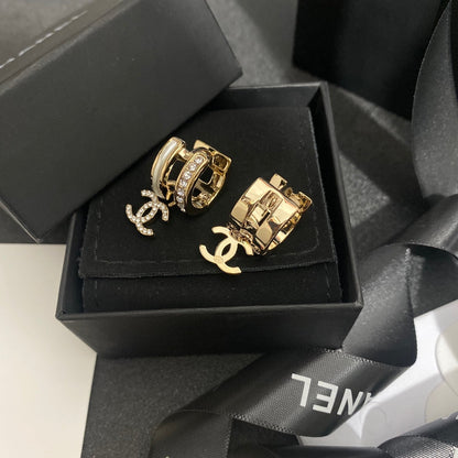 2025 luxury double inlaid rhinestone pendant earrings