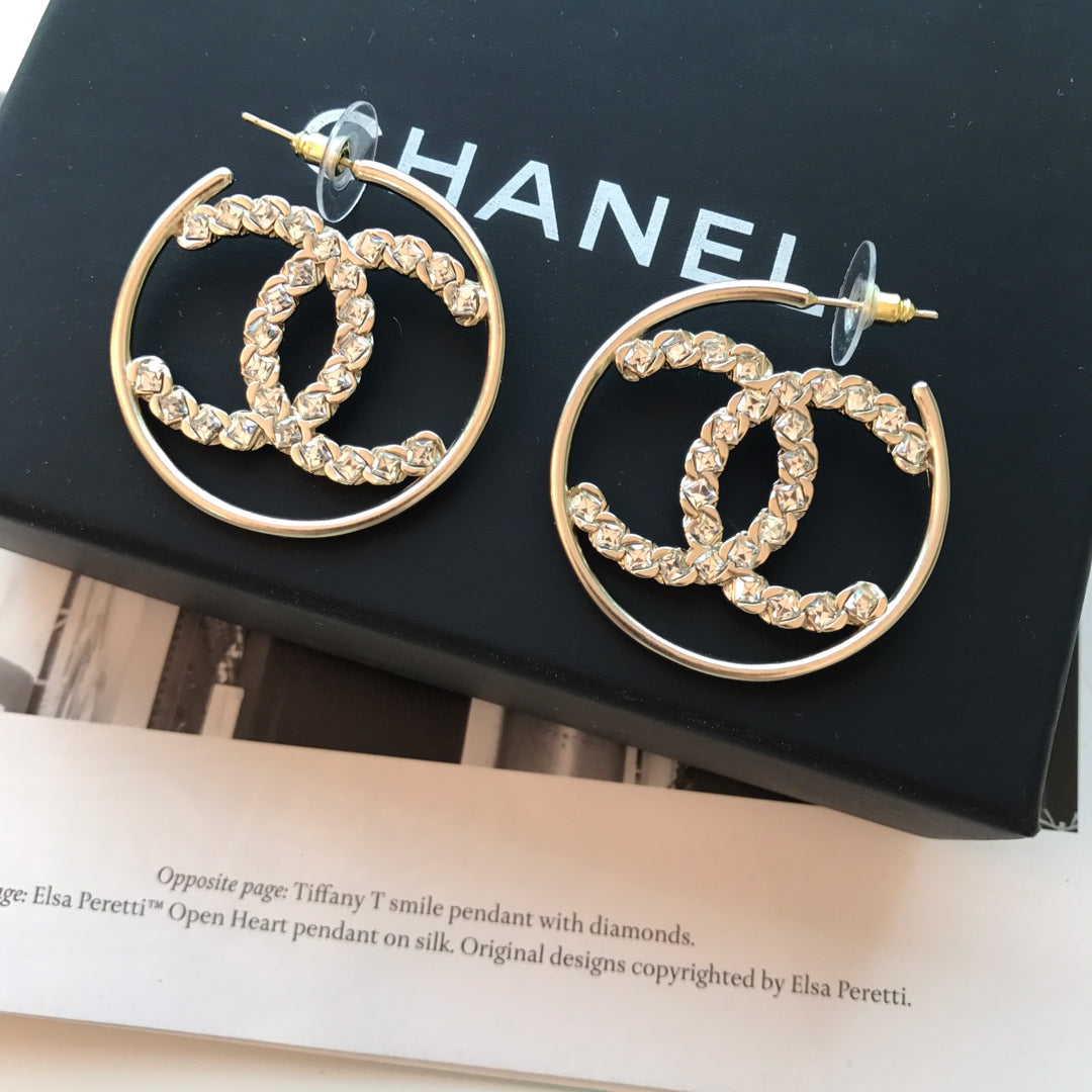 2025 Fashion Big Circle Rhinestone Earrings