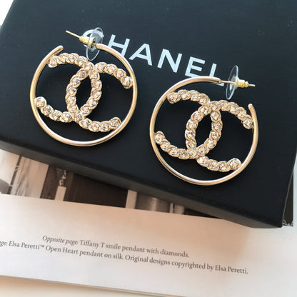 2025 Fashion Big Circle Rhinestone Earrings