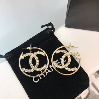 2025 Fashion Big Circle Rhinestone Earrings