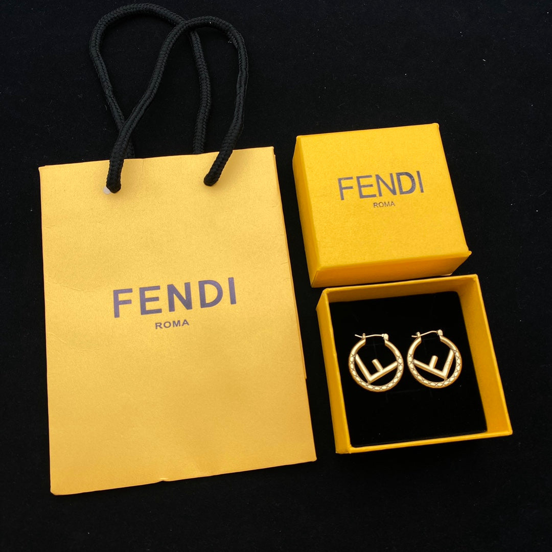 2025 Fashion F letter pattern earrings