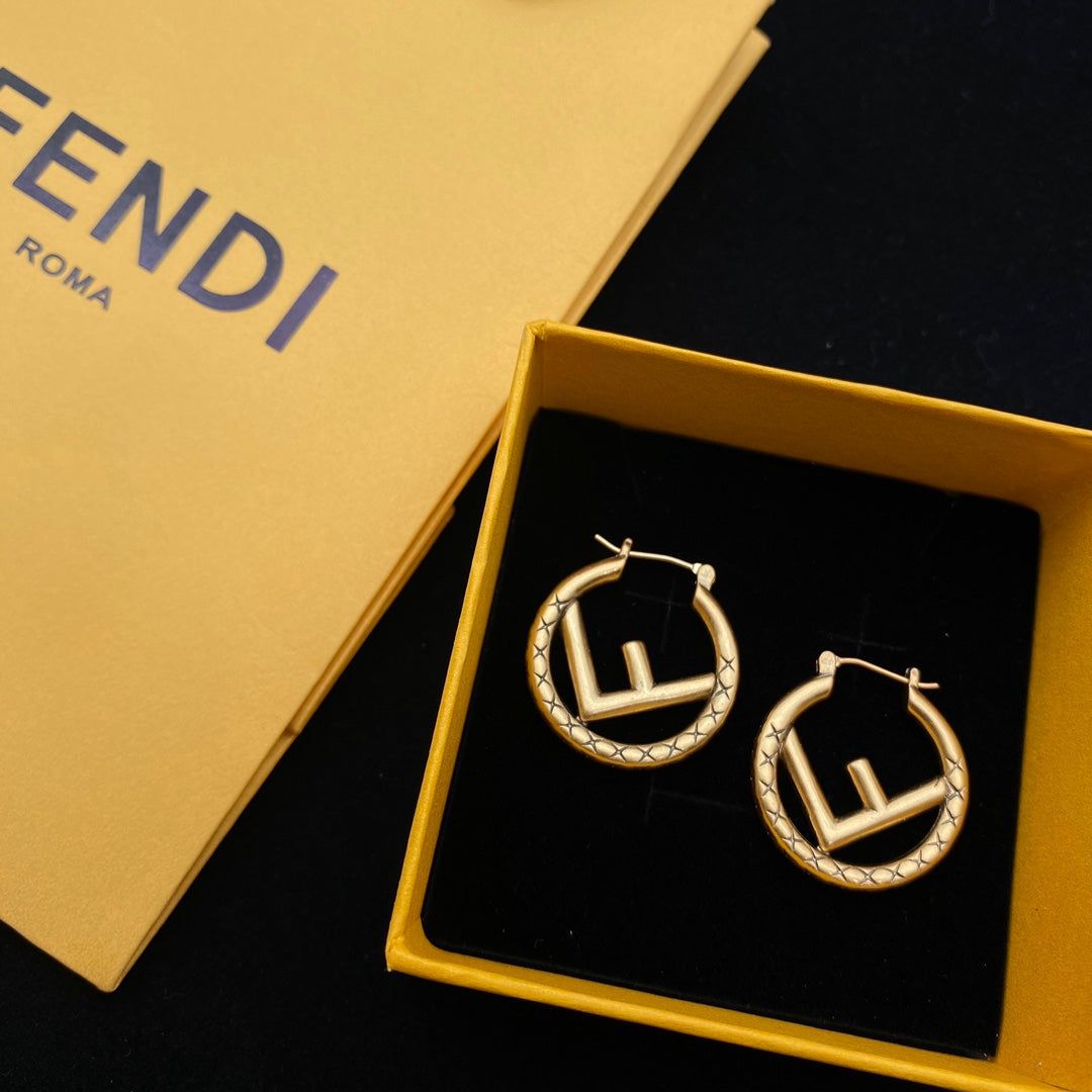 2025 Fashion F letter pattern earrings