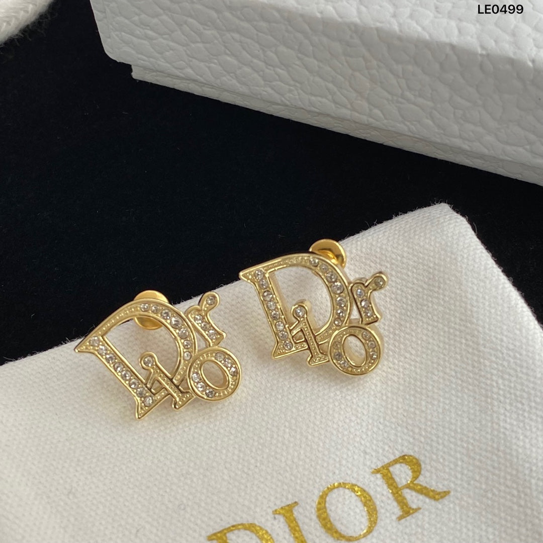 2025 Luxury Letter Rhinestone Stud Earrings
