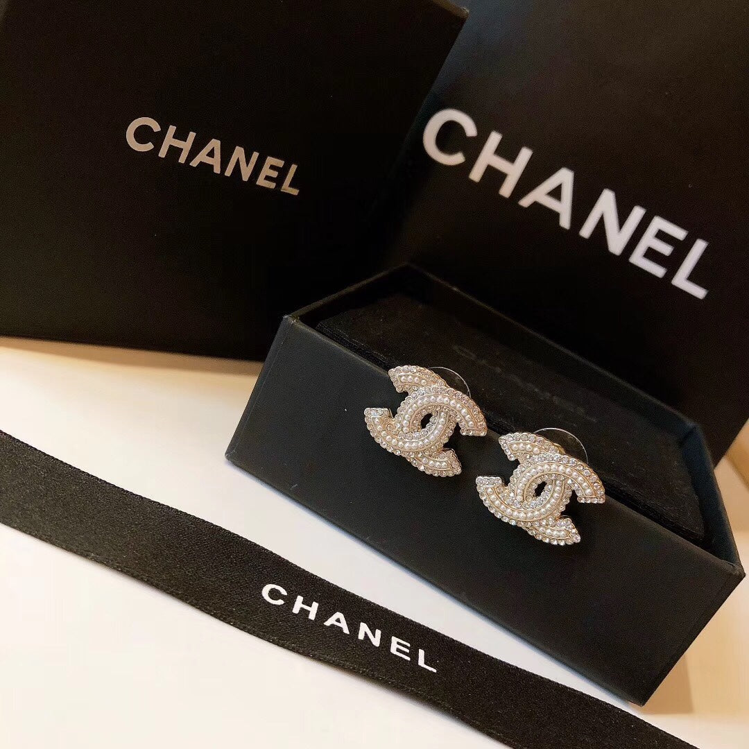 2025 Fashion Pearl Rhinestone Double Stud Earrings