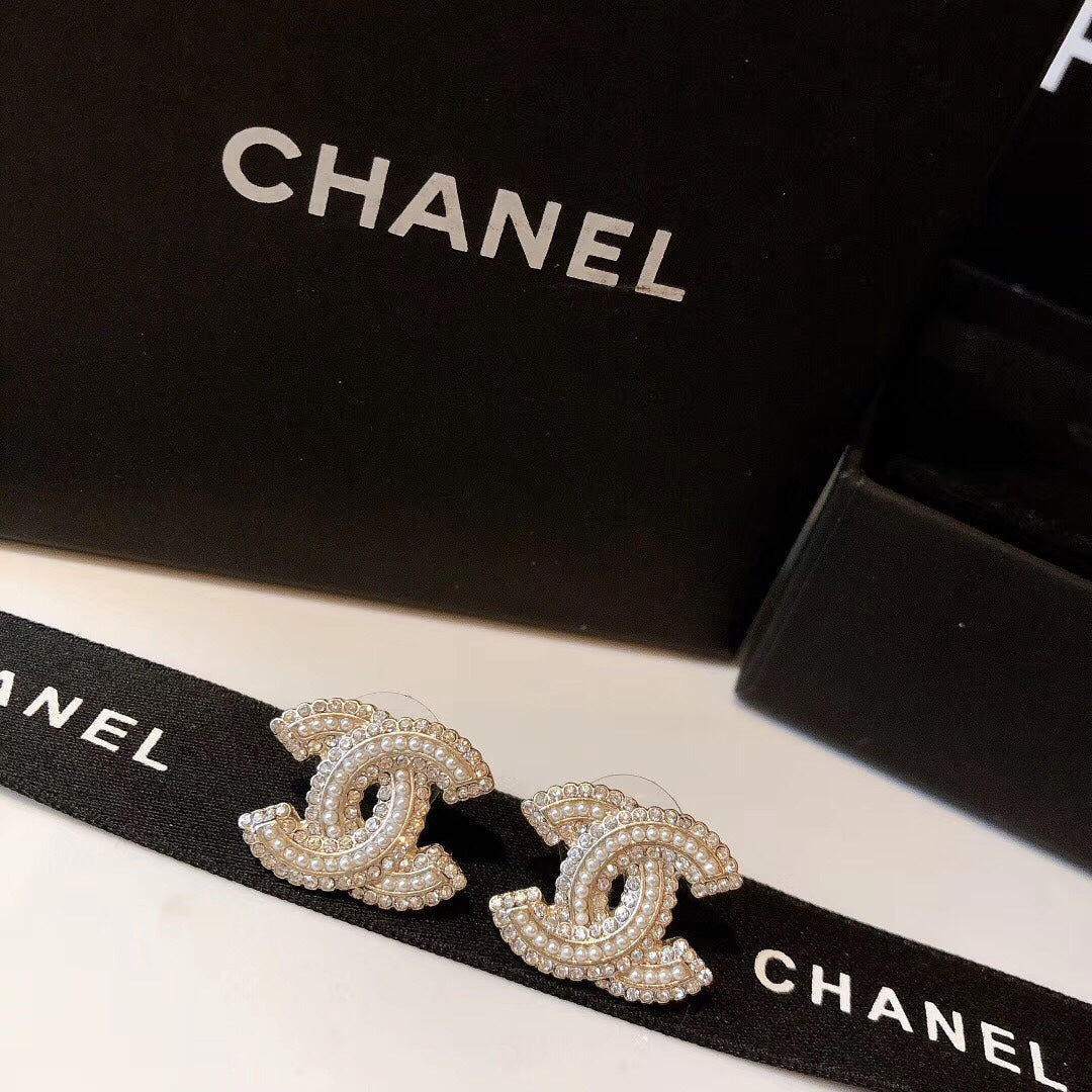 2025 Fashion Pearl Rhinestone Double Stud Earrings