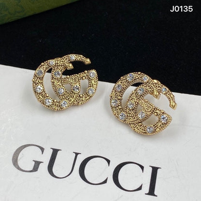 2025 Fashion Embossed Rhinestone Double Stud Earrings