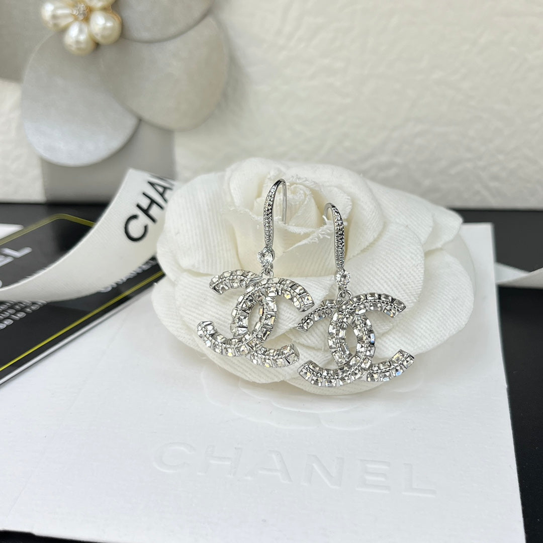 2025 Luxury Rhinestone Pendant Double Earrings