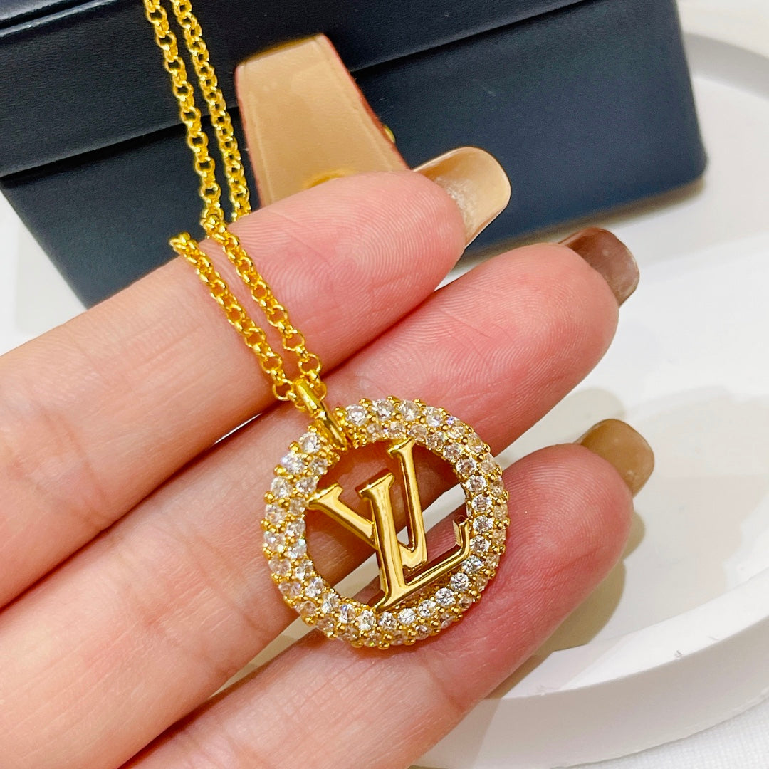 2025 letter round diamond necklace