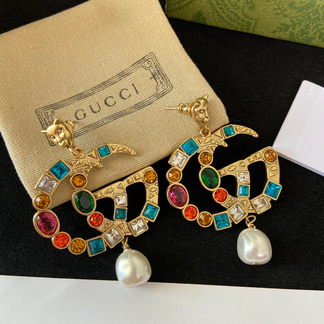 2025 Fashion Double Pendant Pearl Earrings