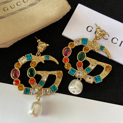 2025 Fashion Double Pendant Pearl Earrings