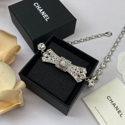 2025 Fashion CC Bow Rhinestone Necklace
