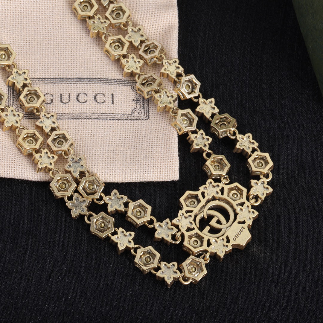 2025 Fashion CC Rhinestone Charm Necklace