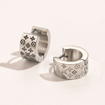 2025 Monogram Stamped Stud Earrings