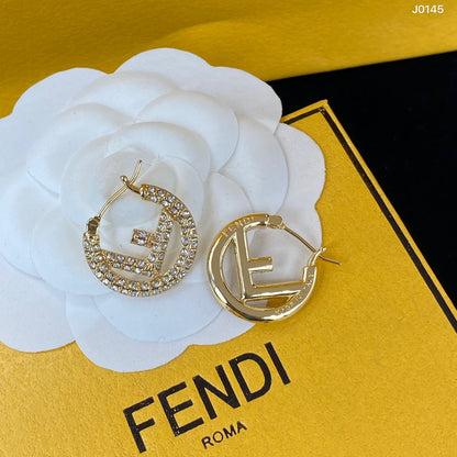 2025 Letter Diamond Round Earrings