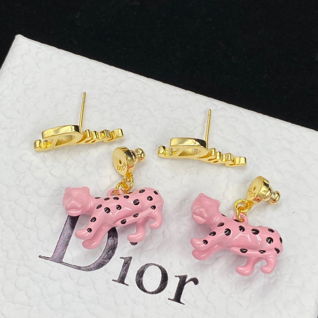 2025 Pink Leopard Stud Earrings
