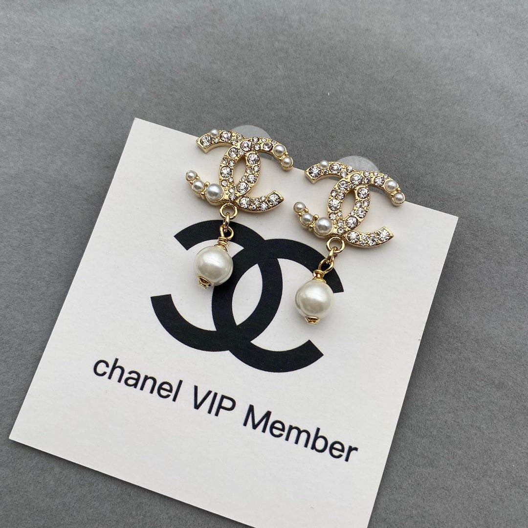 2025 Pearl Drop Diamond Earrings