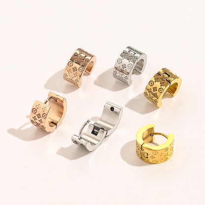 2025 Monogram Stamped Stud Earrings