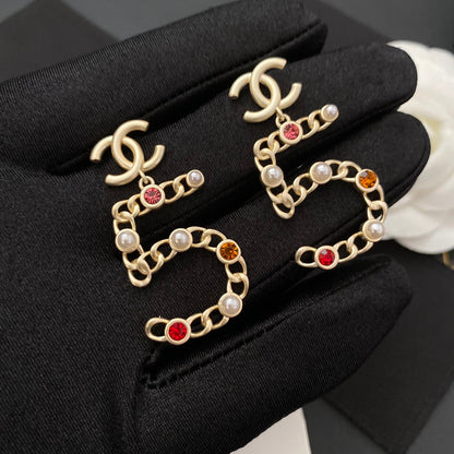 2025 New No.5 Colored Diamond Earrings