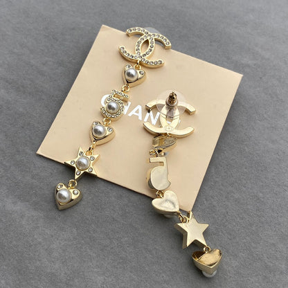 2025 Heart Star Element Pearl Earrings