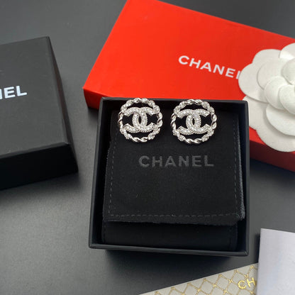 2025 Fine Sparkling Zircon Round Stud Earrings