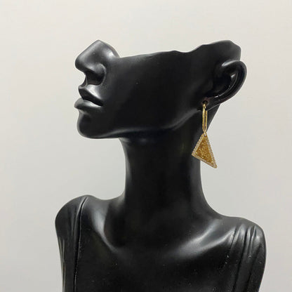 2025 Gold Triangle Diamond Earrings