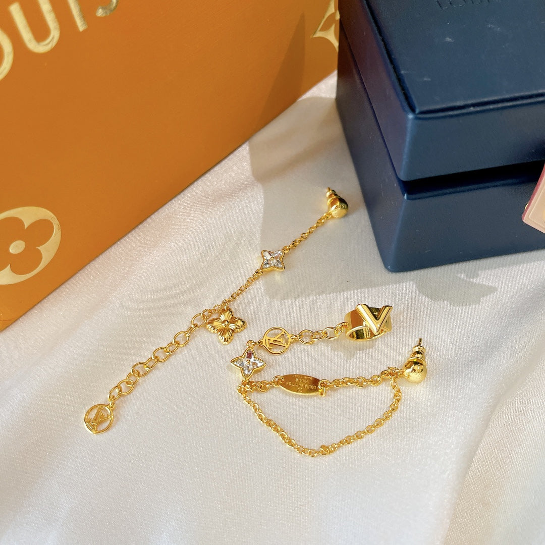 2025 Monogram Asymmetric Floral Earrings