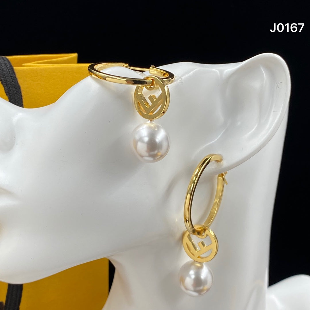2025 Letter Pearl Large Hoop Earrings