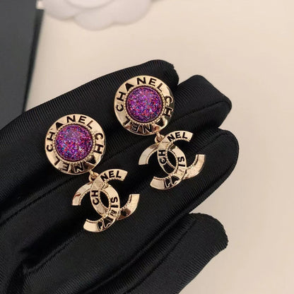 2025 Fashion Purple Ball Earrings