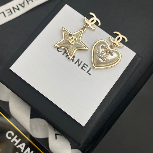 2025 Heart Shaped Star Drop Earrings