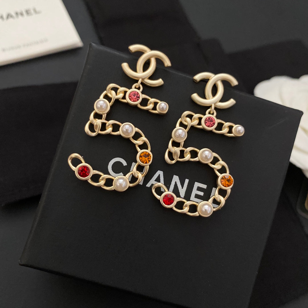 2025 New No.5 Colored Diamond Earrings